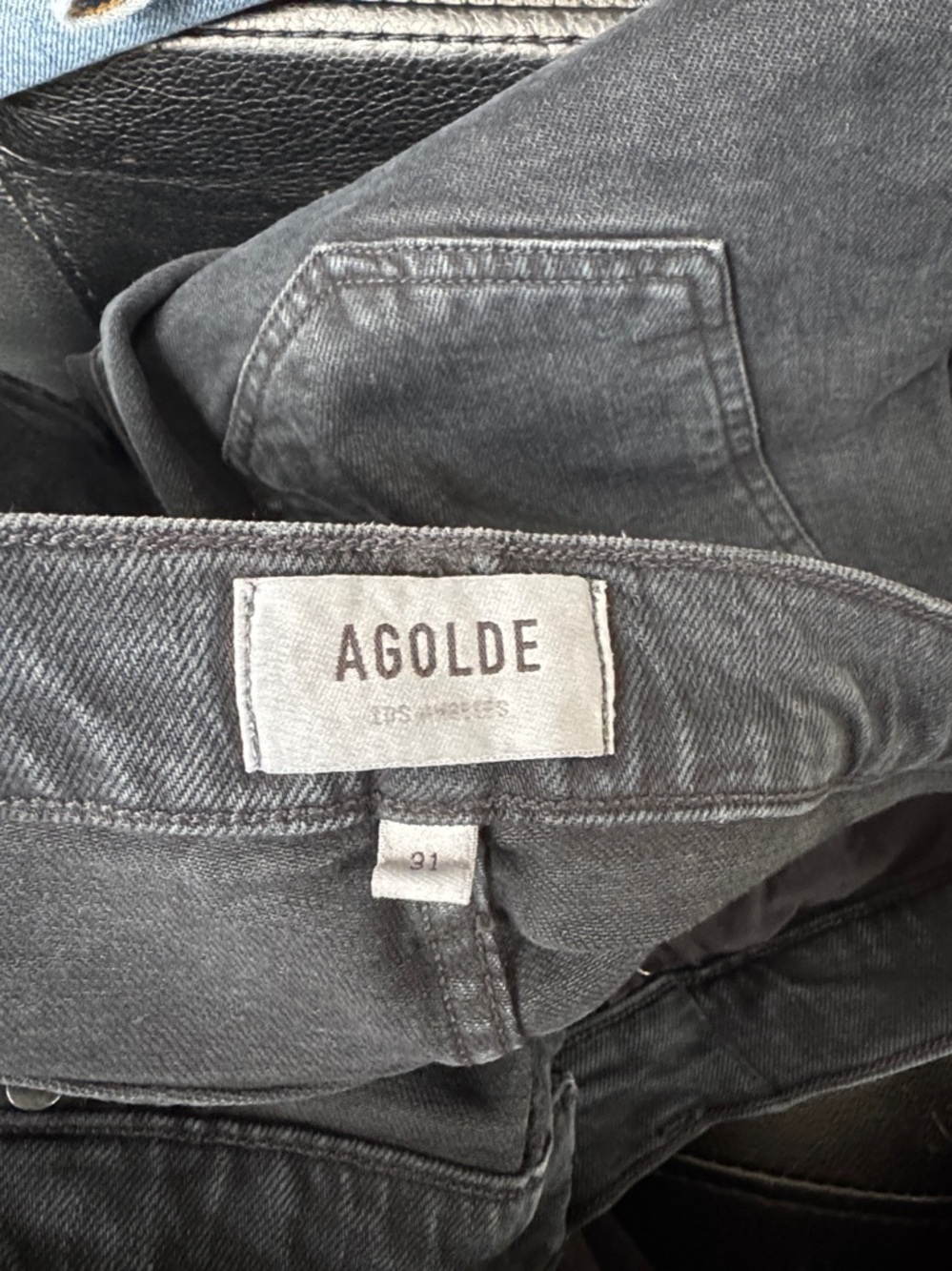 AGOLDE Pinch Waist High Rise Kick Jeans Realm Black NEW 31 distressed - Picture 9 of 10